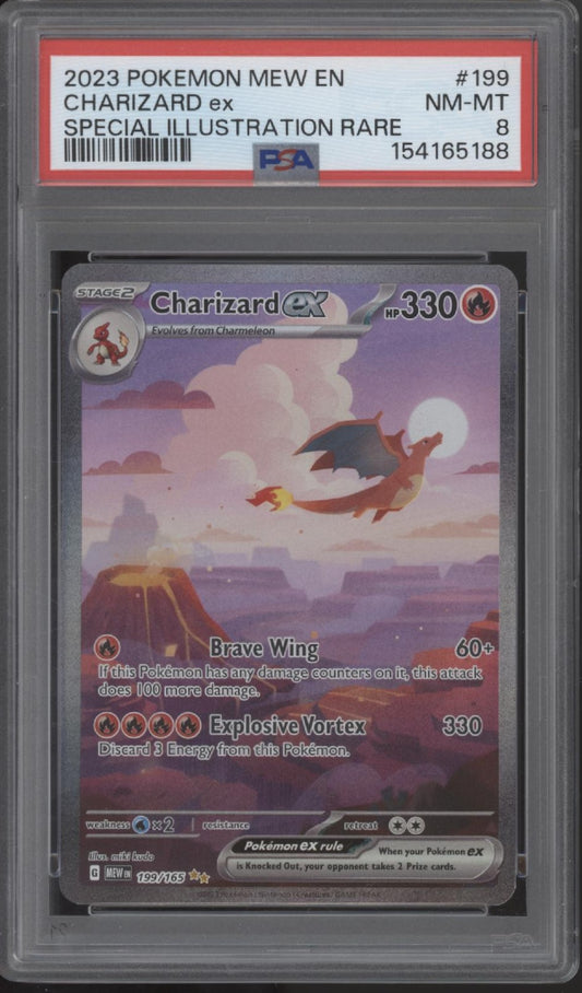 Charizard ex Pokemon 151 Special Illustration Rare #199 PSA 8