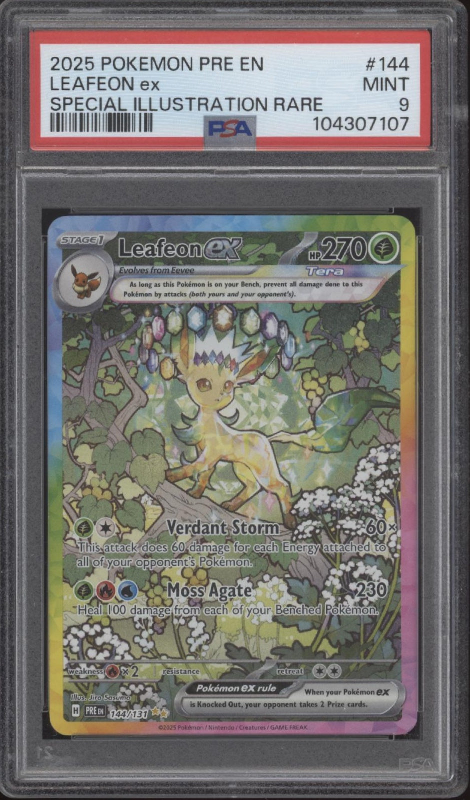 Leafeon ex Pokemon Prismatic Evolutions Special Illustration Rare #144 PSA 9、Collector Store LLC Gaming、kayou