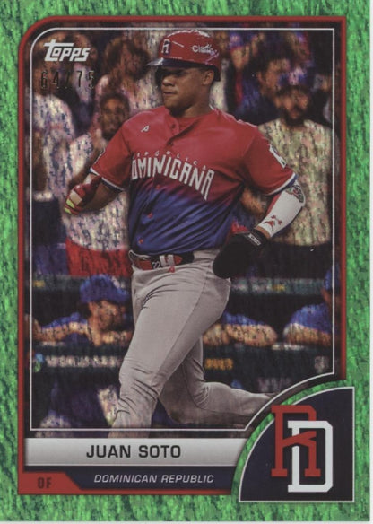 Juan Soto 2023 Topps World Baseball Classic Green Foilboard 64/75 #11
