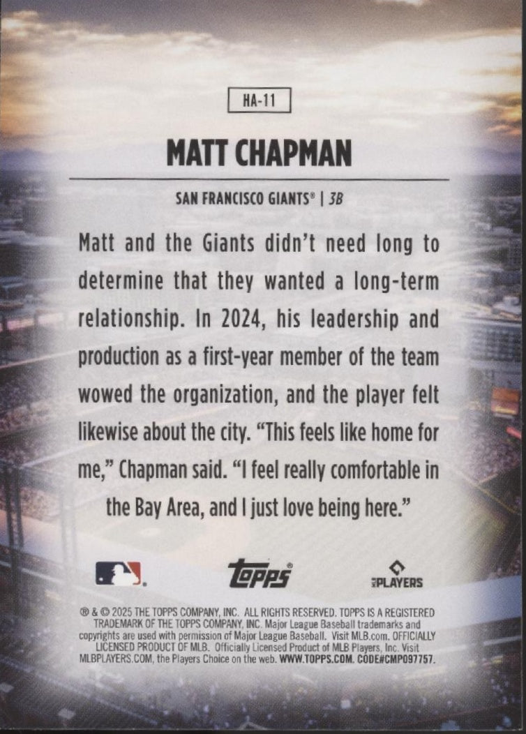 Matt Chapman 2025 Topps Home Field Advantage Foil #HA-11