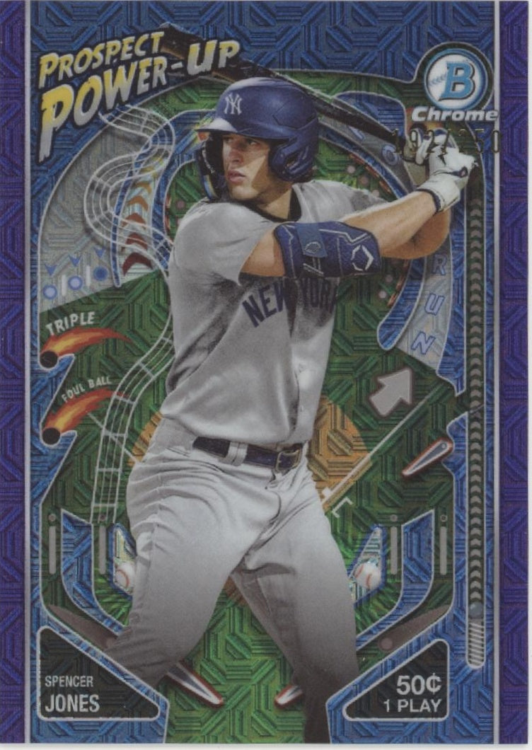 Spencer Jones 2024 Bowman Chrome Prospect Power-Up Purple Mojo Refractor 192/250