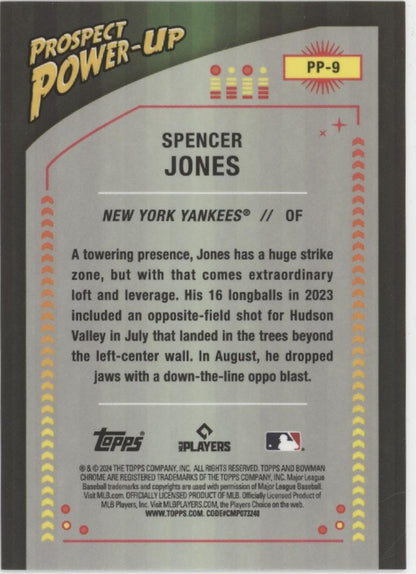 Spencer Jones 2024 Bowman Chrome Prospect Power-Up Mini Diamond Refractor /150