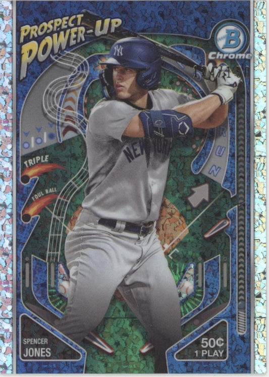 Spencer Jones 2024 Bowman Chrome Prospect Power-Up Mini Diamond Refractor /150