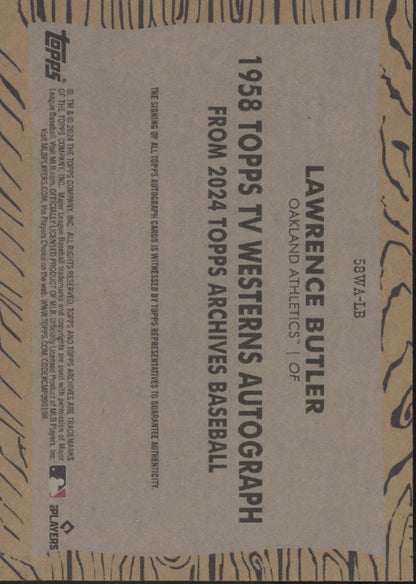 Lawrence Butler 2024 Topps Archives '58 TV Westerns Lay Down the Law RC Auto