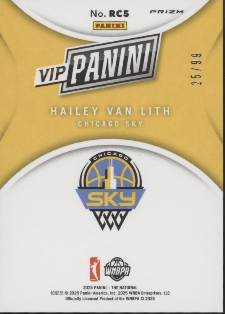 Hailey Van Lith 2025 Panini The National VIP Red Ice Prizm 25/99 #RC5