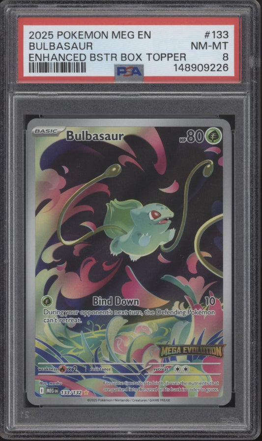 Bulbasaur Pokemon Mega Evolution Enchanced Promo #133 PSA 8