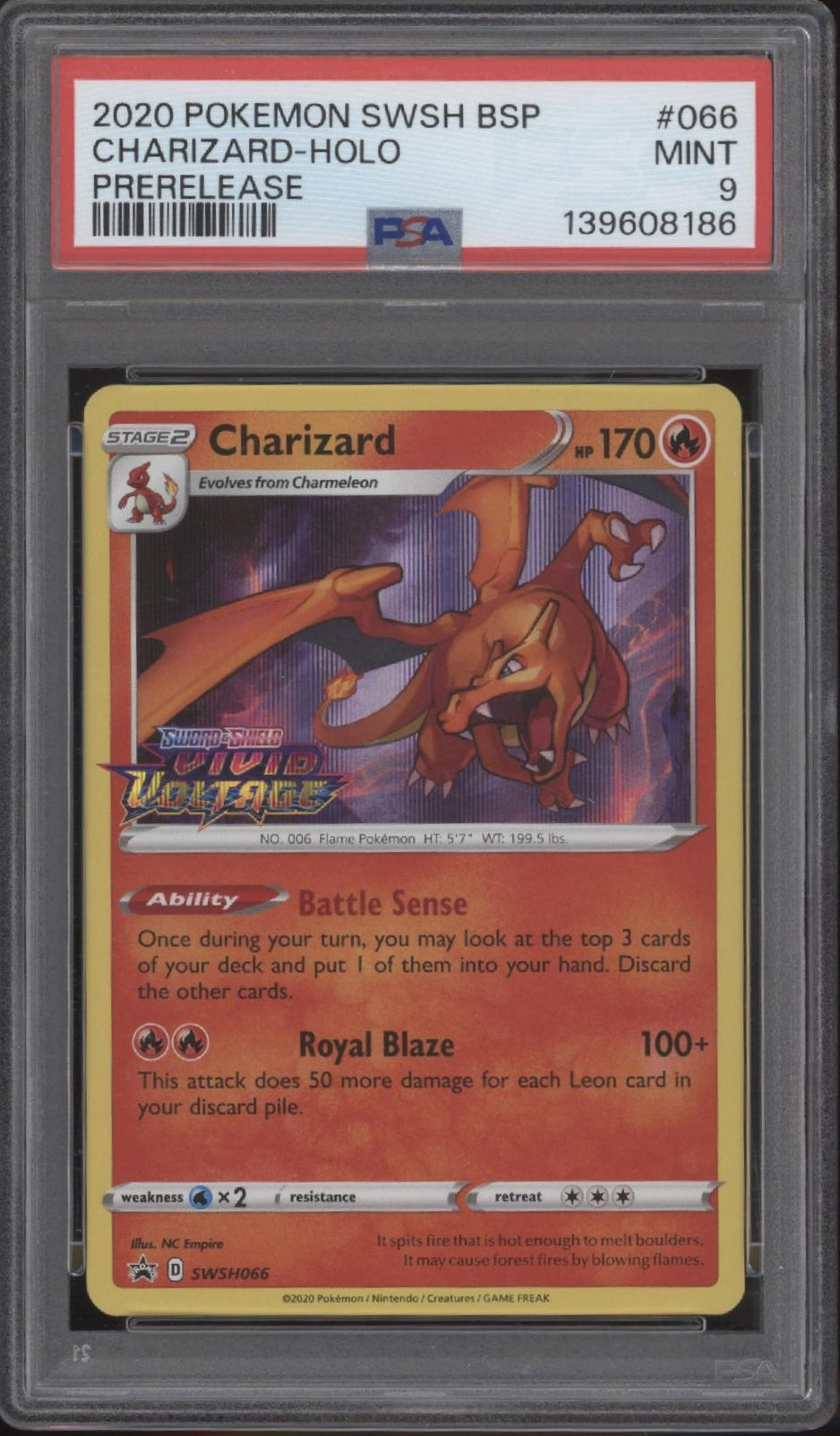 Charizard Pokemon Vivid Voltage Prerelease Holo #066 PSA 9