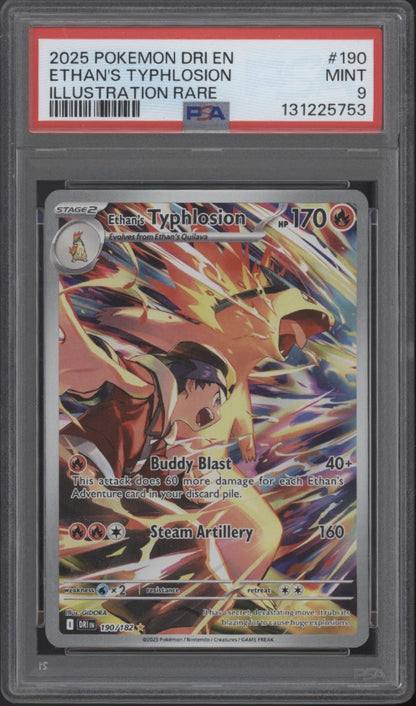 Ethan's Typhlosion Destined Rivals Illustration Rare #190 PSA 9