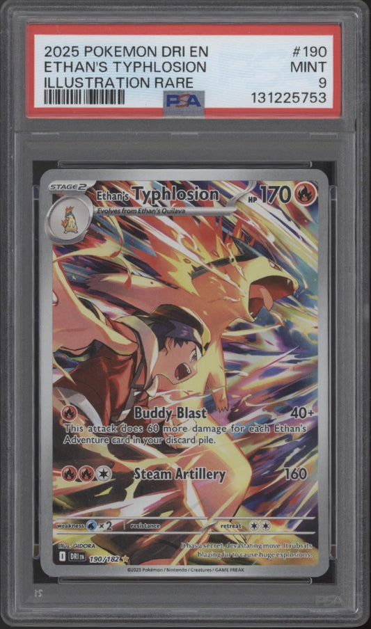 Ethan's Typhlosion Destined Rivals Illustration Rare #190 PSA 9