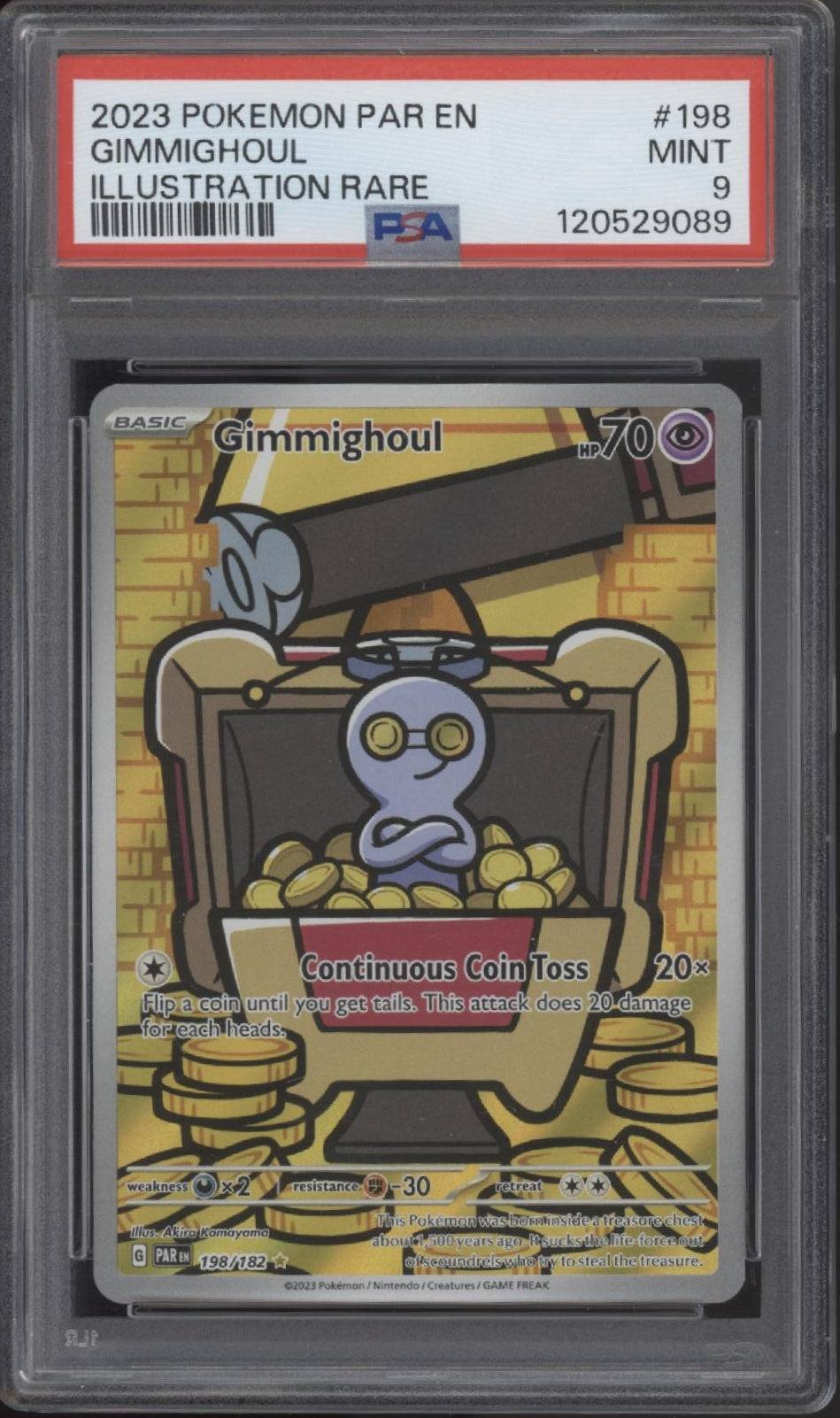 Gimmighoul Pokemon Paradox Rift Illustration Rare #198 PSA 9