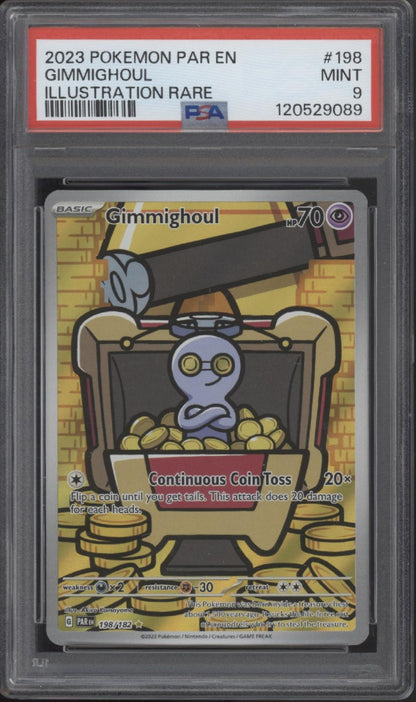 Gimmighoul Pokemon Paradox Rift Illustration Rare #198 PSA 9