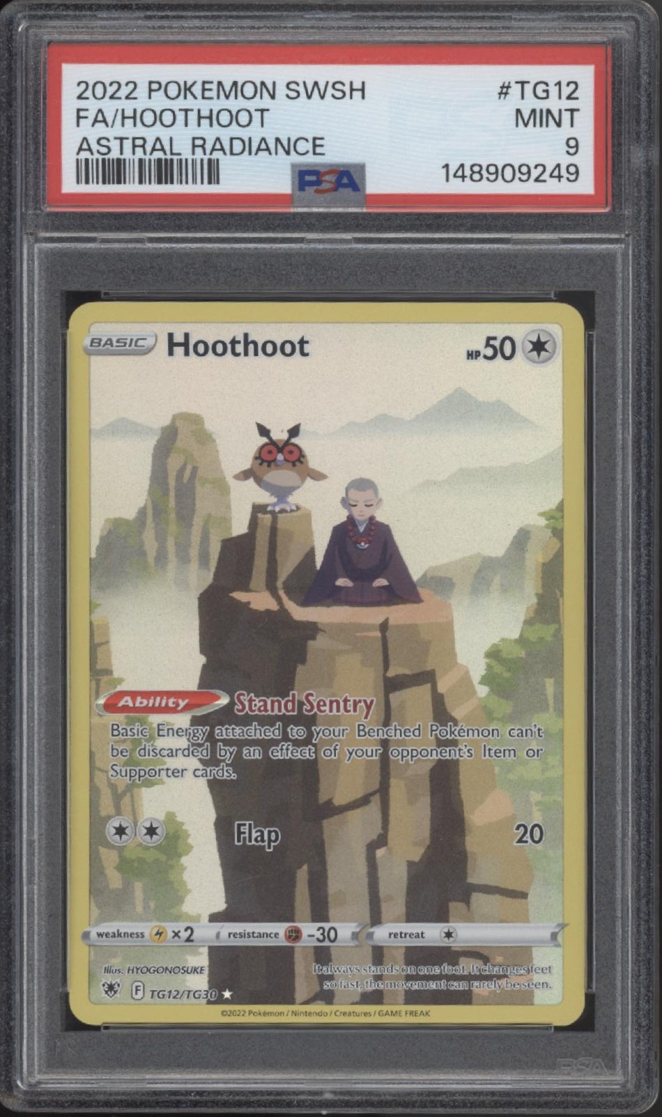 Hoohoot Pokemon Astral Radiance Full Art #TG12 PSA 9