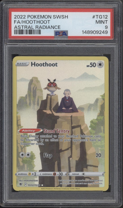 Hoohoot Pokemon Astral Radiance Full Art #TG12 PSA 9