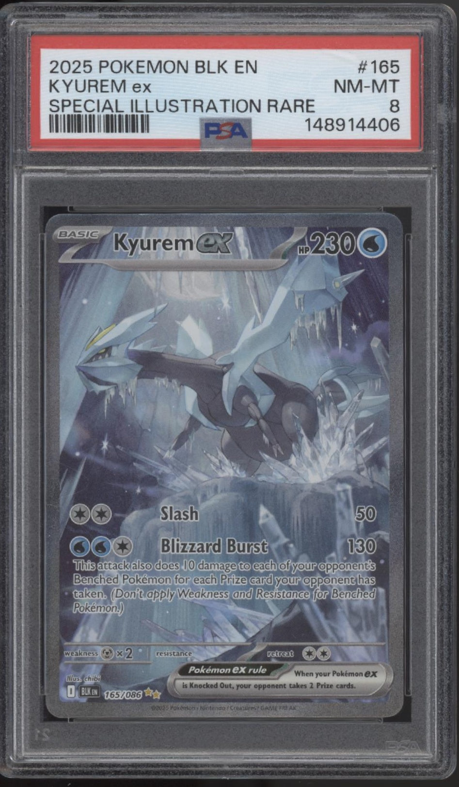 Kyurem ex Pokemon Black Bolt Special Illustration Rare #165 PSA 8