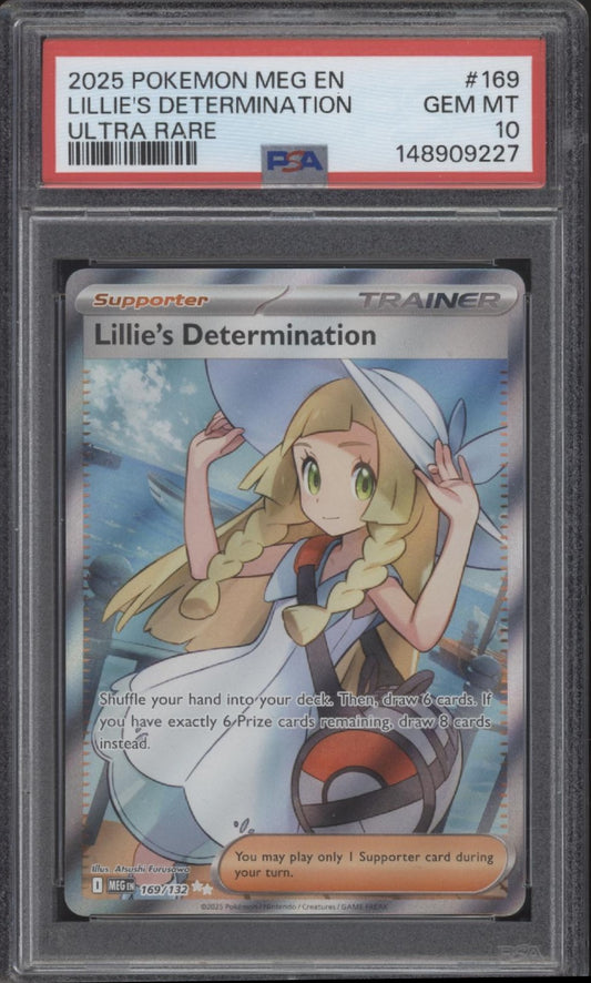 Lillie's Determination Pokemon Mega Evolution Ultra Rare #169 PSA 10