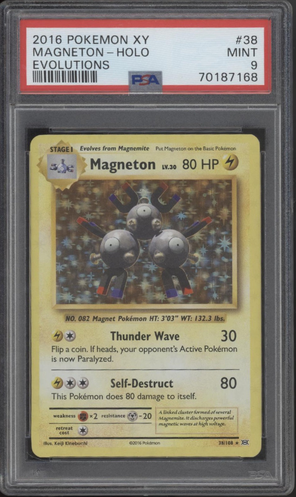 Magneton Pokemon Evolutions Holo #38 PSA 9