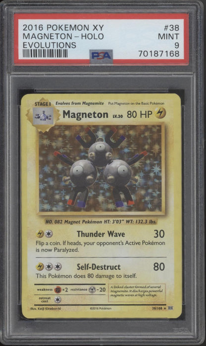 Magneton Pokemon Evolutions Holo #38 PSA 9