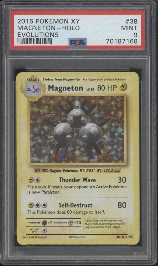 Magneton Pokemon Evolutions Holo #38 PSA 9