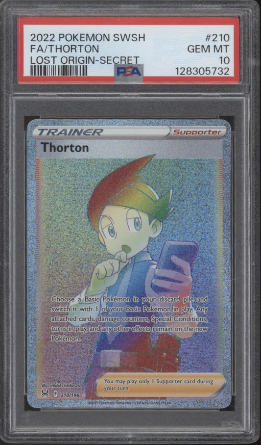 Thorton Pokemon Lost Origin Secret Full Art #210 PSA 10