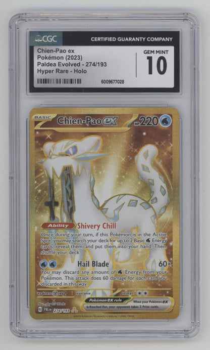 Chien-Pao ex Pokemon Paldea Evolved Hyper Rare Holo #274 CGC 10