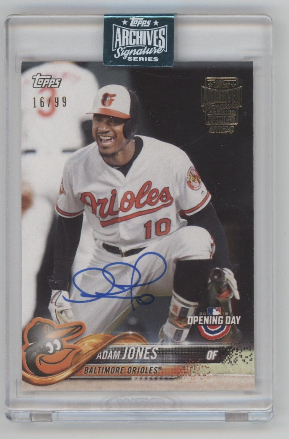 Adam Jones 2024 Topps Archives Signature Series Opening Day Auto 16/99 #15