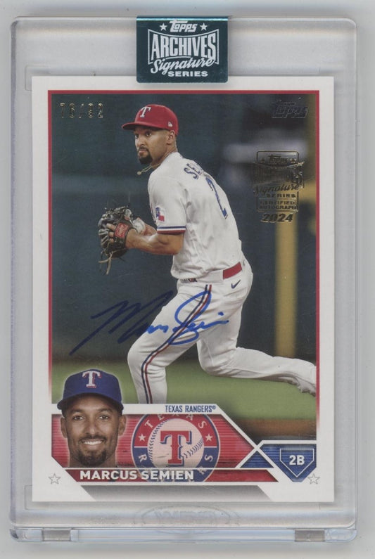 Marcus Semien 2024 Topps Archives Signature Series Auto 76/92 #532
