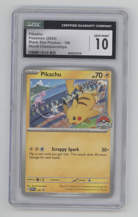 Pikachu Pokemon World Champions Black Star Promo #190 CGC 10