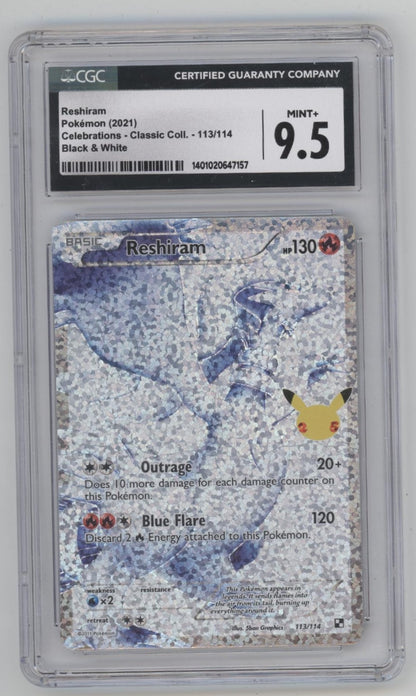 Reshiram Pokemon Celebrations Classic Collection Black & White #113 CGC 9.5