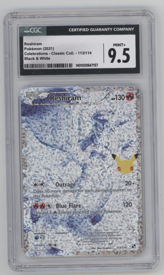 Reshiram Pokemon Celebrations Classic Collection Black & White #113 CGC 9.5