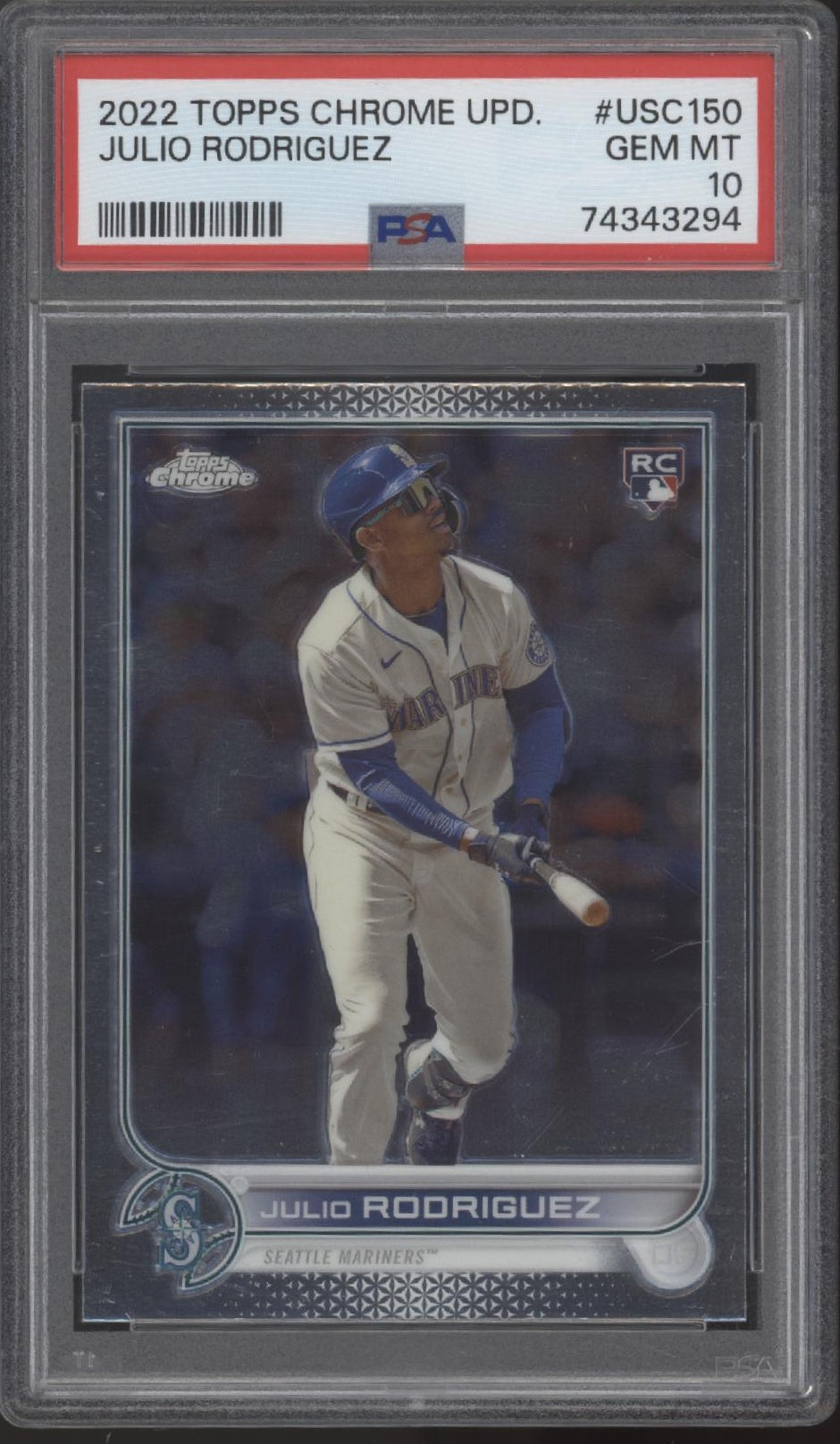 Julio Rodriguez 2022 Topps Chrome Update RC #USC150 PSA 10
