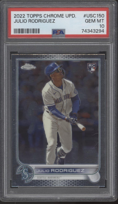Julio Rodriguez 2022 Topps Chrome Update RC #USC150 PSA 10