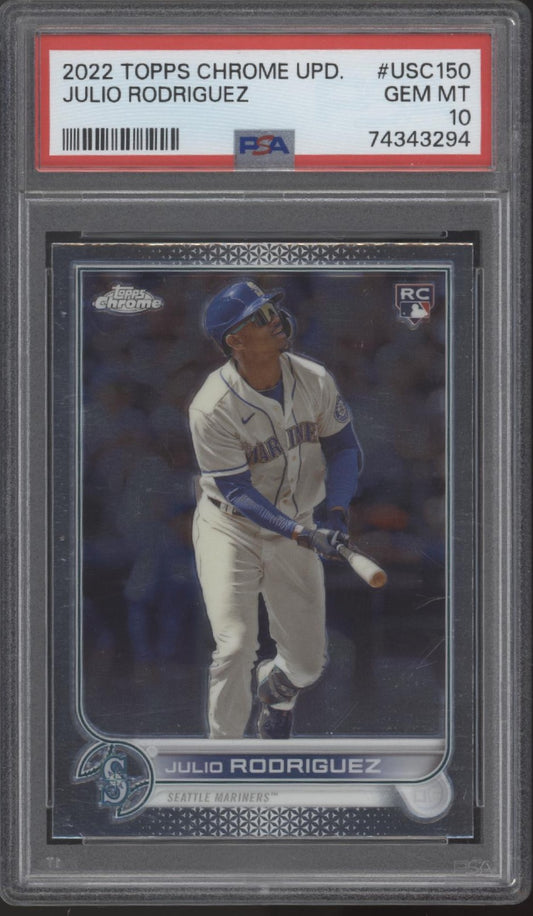 Julio Rodriguez 2022 Topps Chrome Update RC #USC150 PSA 10