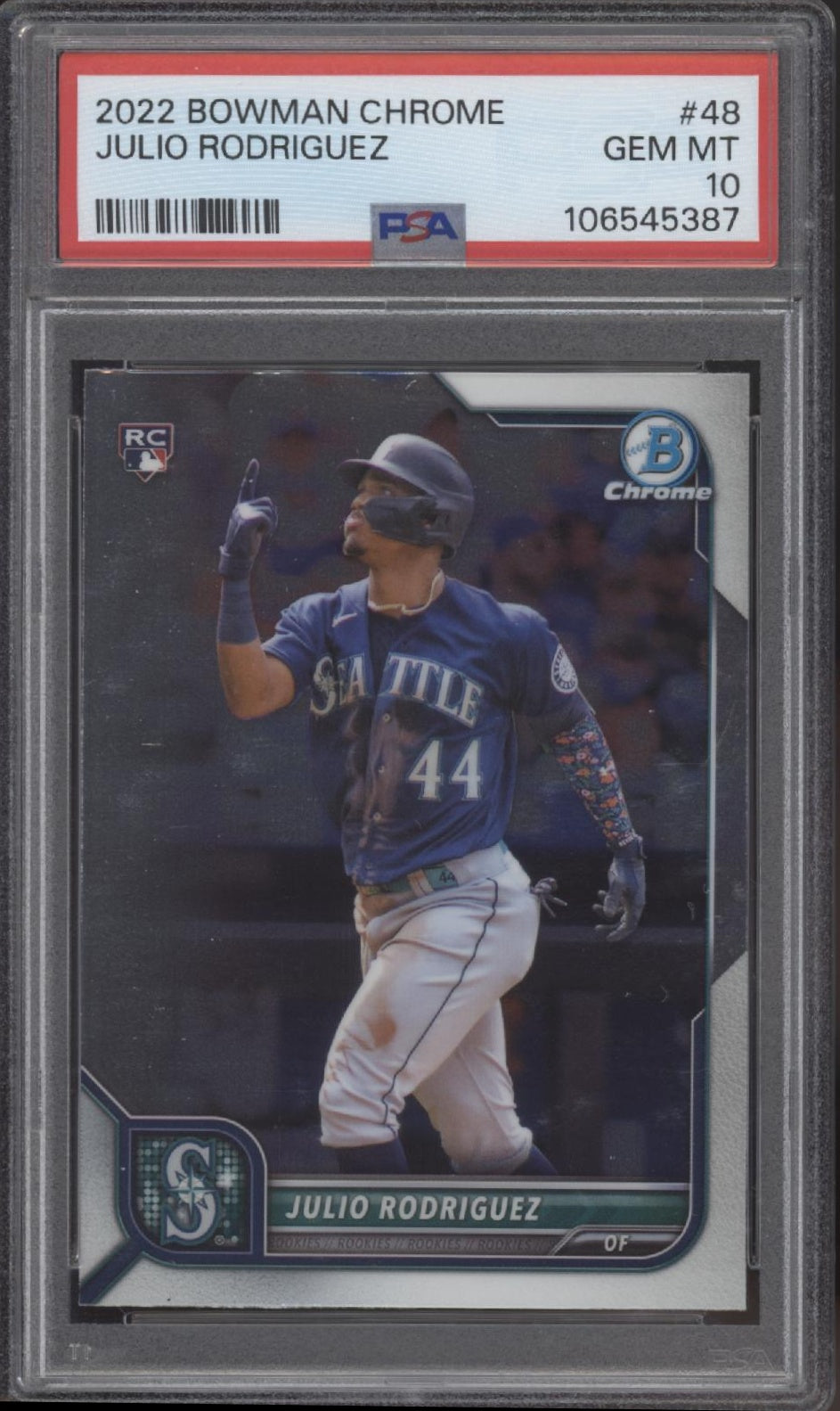 Julio Rodriguez 2022 Bowman Chrome RC #48 PSA 10