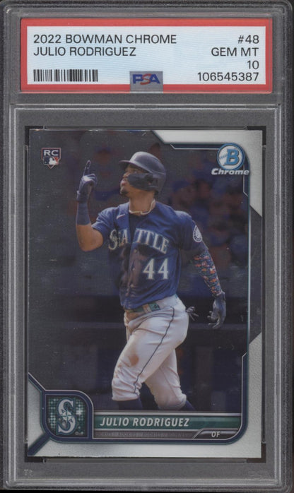 Julio Rodriguez 2022 Bowman Chrome RC #48 PSA 10