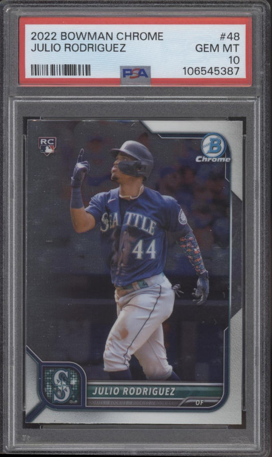 Julio Rodriguez 2022 Bowman Chrome RC #48 PSA 10