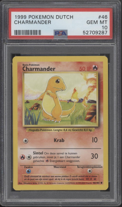 Charmander Pokemon Base Set Dutch #46 PSA 10