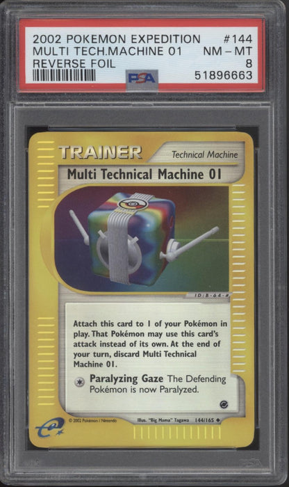 Multi Tech Machine 01 Pokemon Expedition Reverse Foil #144 PSA 8
