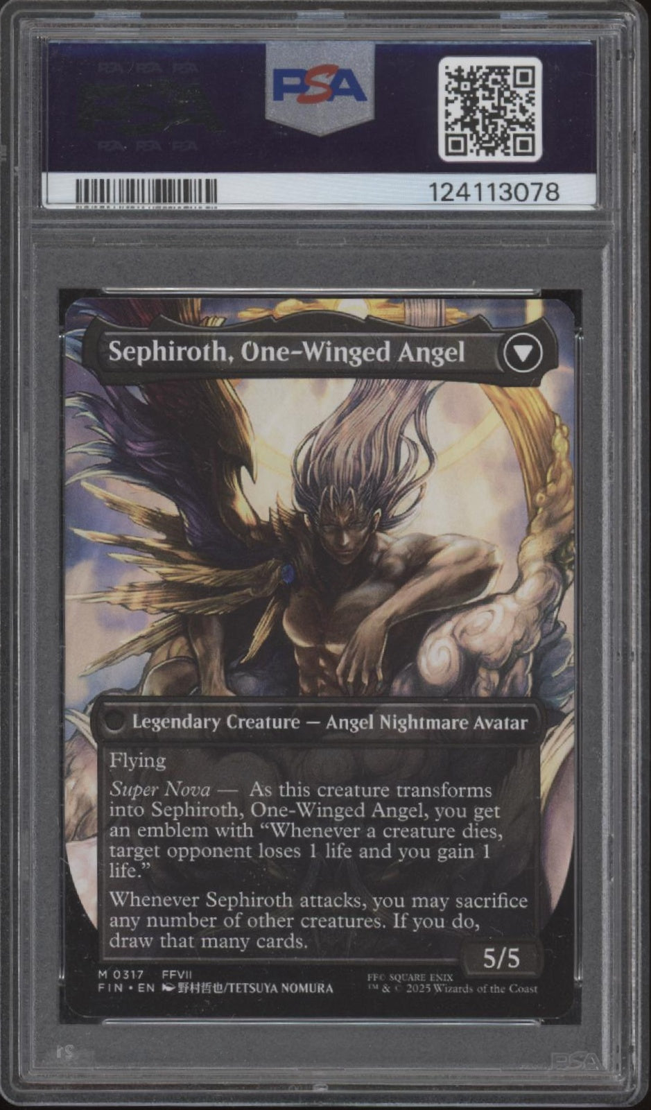 Sephiroth Fabled Solider MTG Final Fantasy Artist Borderless #0317 PSA 9