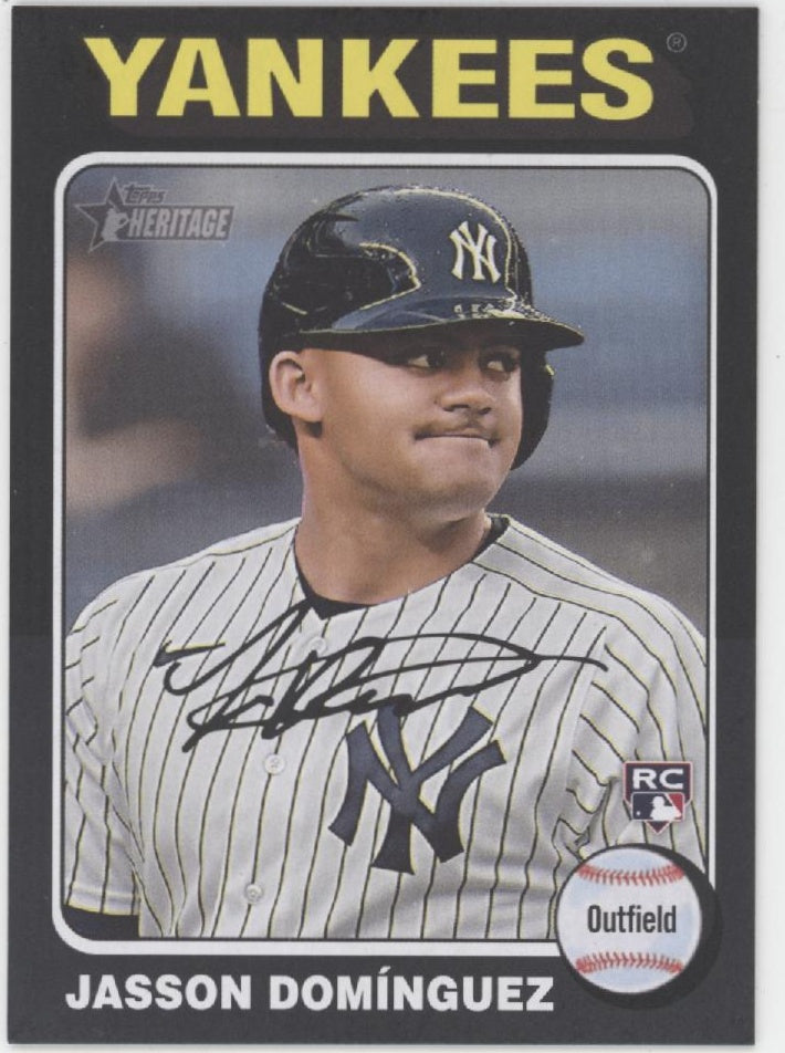 Jasson Dominguez 2024 Topps Heritage Mini Black RC 48/50 #399