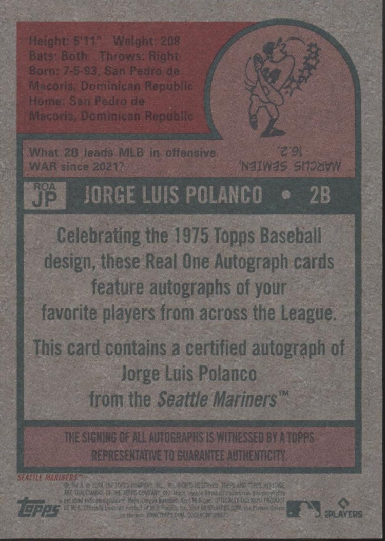 Jorge Polanco 2024 Topps Heritage Auto #ROA-JP