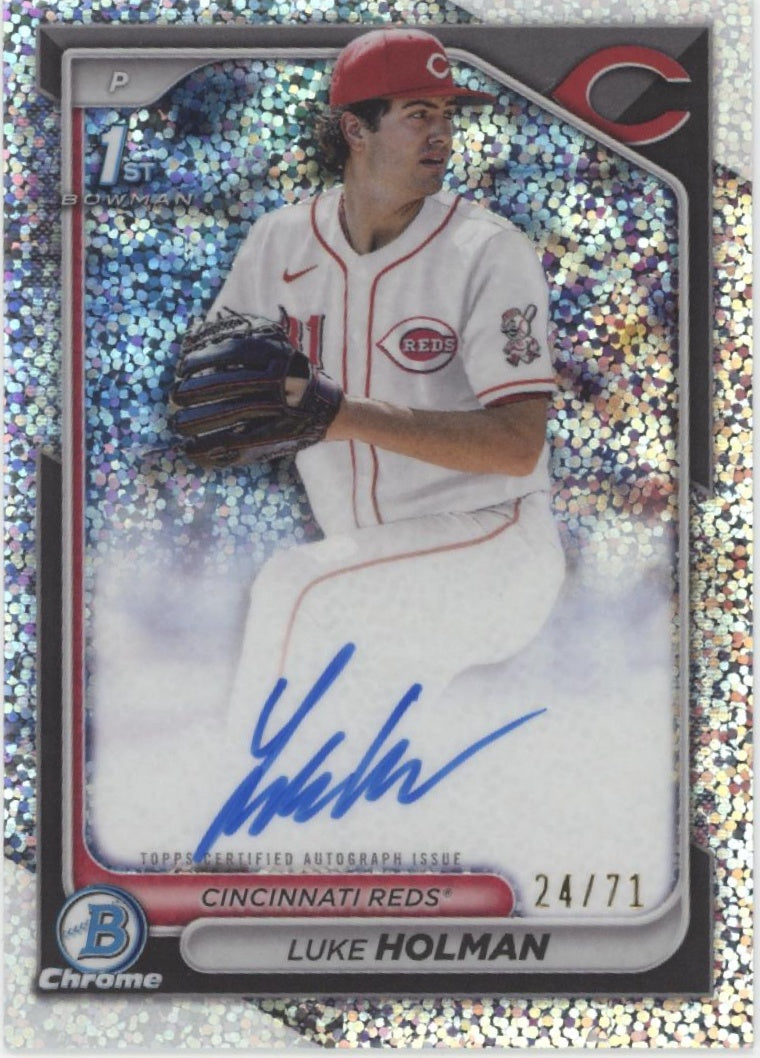 Luke Holman 2024 Bowman Chrome Speckle Refractor Auto 24/71 #CPA-LH