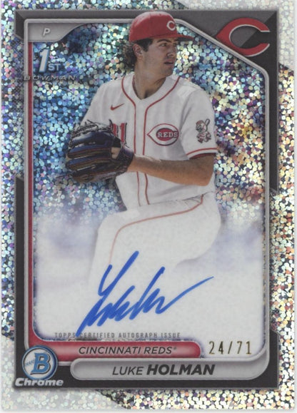 Luke Holman 2024 Bowman Chrome Speckle Refractor Auto 24/71 #CPA-LH