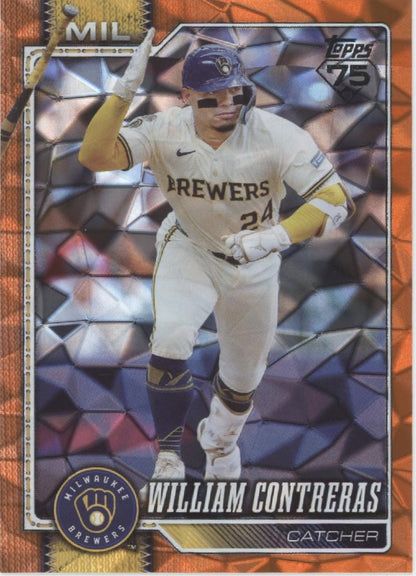 William Contreras 2026 Topps Series 1 Orange Diamante Foil 25/25 #192