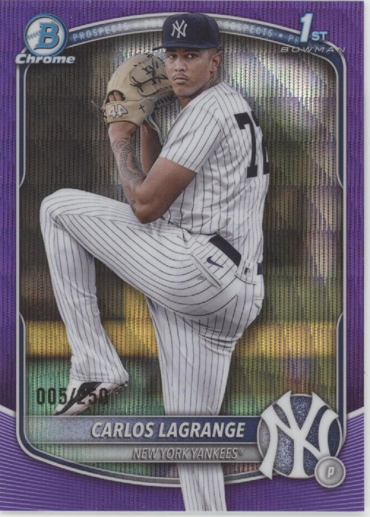 Carlos Lagrange 2025 Bowman Chrome Prospects Purple Wave Refractor 005/250