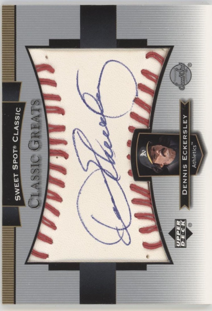 Dennis Eckersley 2003 Upper Deck Sweet Spot Classic Greats Ball Relic Auto