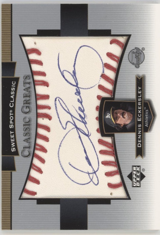 Dennis Eckersley 2003 Upper Deck Sweet Spot Classic Greats Ball Relic Auto
