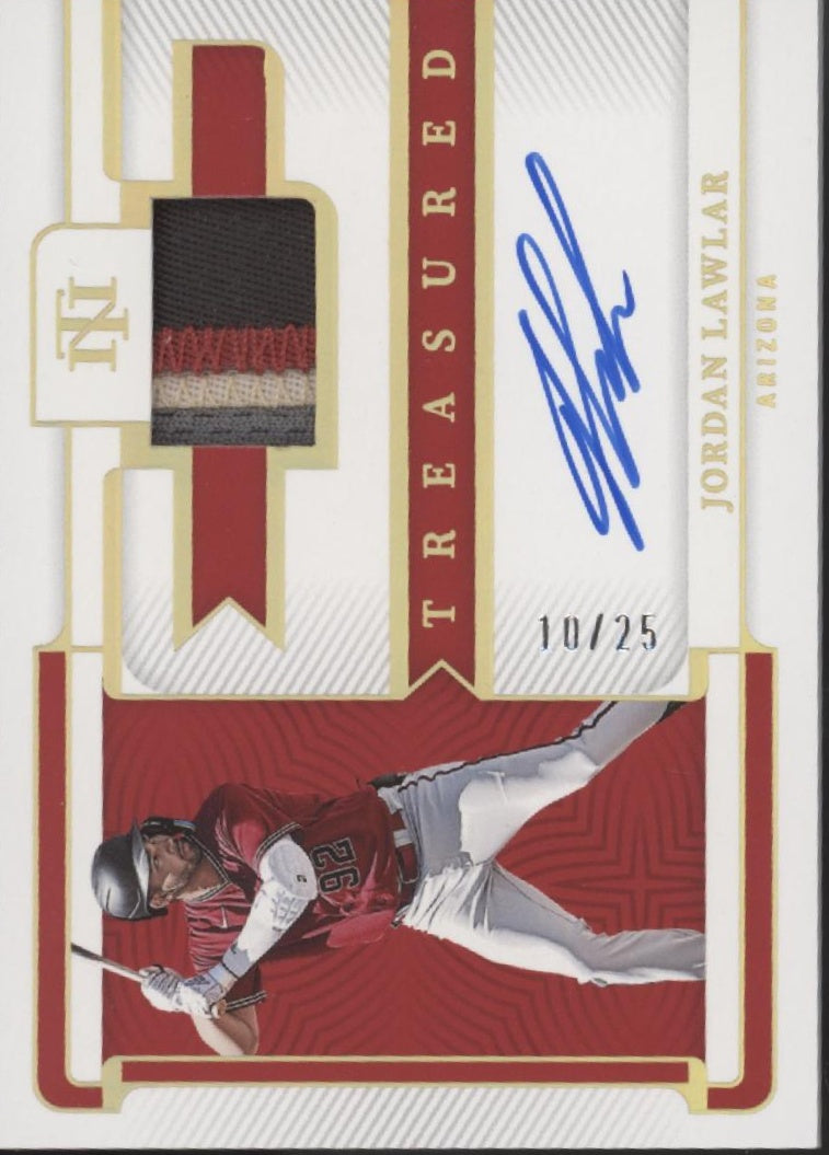 Jordan Lawlar 2023 Panini National Treasures Treasured Swatch Auto 10/25 #TMS-JL