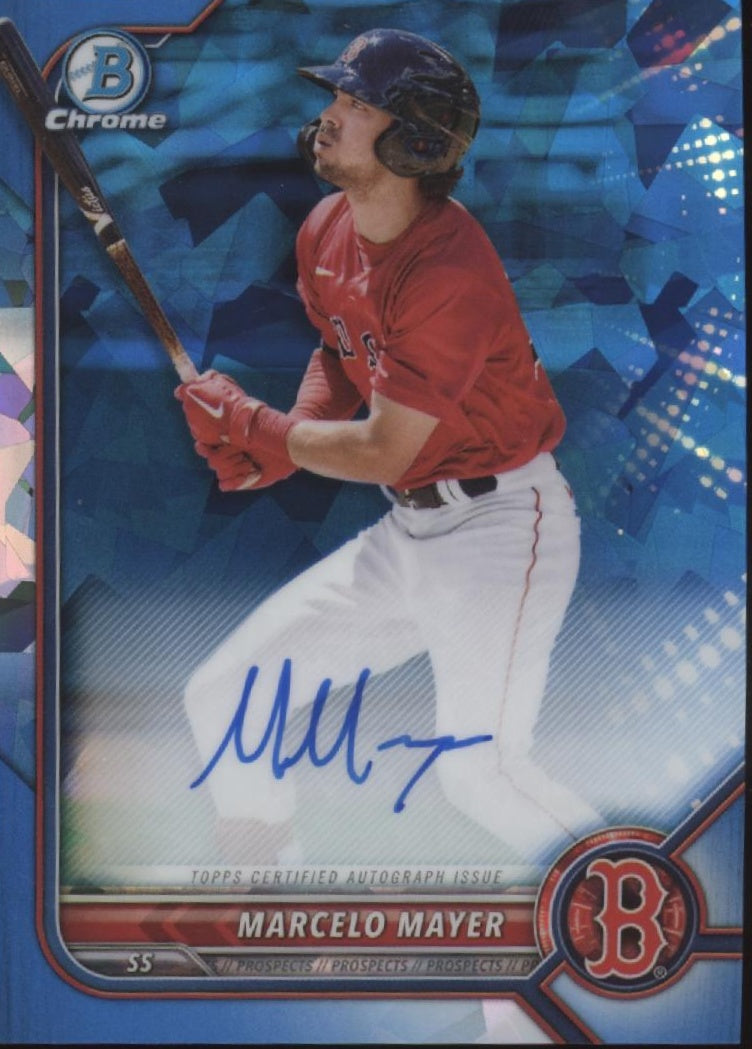 Marcelo Mayer 2022 Bowman Chrome Prospects Blue Ice Refractor Auto #BSPA-MMY