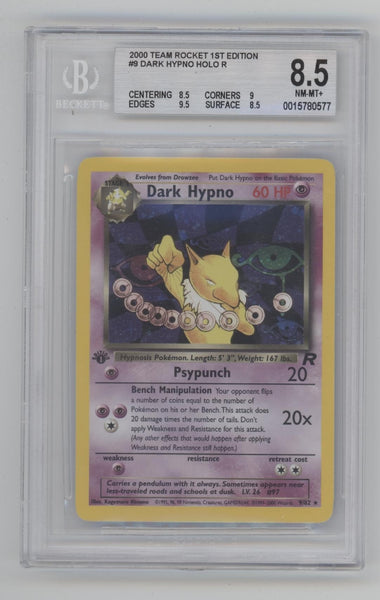 Dark Hypno Pokemon Team Rocket Holo 1st Edition #9 Beckett 8.5