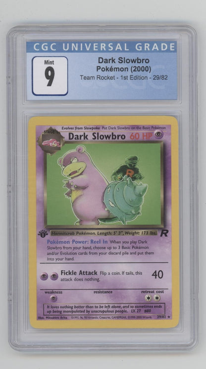 Dark Slowbro Pokemon Team Rocket 1st Edition #29 CGC 9
